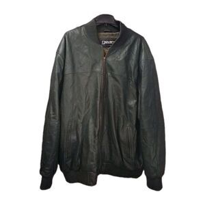 Giovanni Outwear 8XL Genuine Leather Green Bomber Jacket